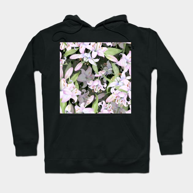 White pink lilies Hoodie by  ESHA-Studio